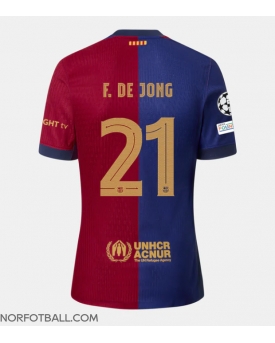 Billige Fotballdrakt Barcelona Frenkie de Jong #21 Replika Hjemmedrakt 2024-25 Kortermet